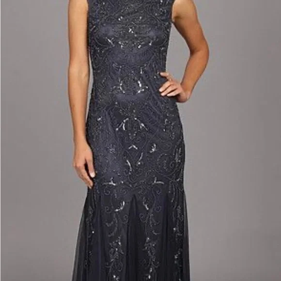 Adrianna Papell Charcoal floor length dress - Picture 5 of 5